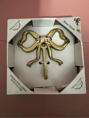 Gold Bow Wall Hook - Decorative Bow Hook for Home Accents